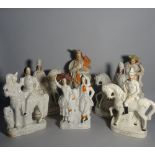Seven Staffordshire figures, the tallest 42cm high, (7).