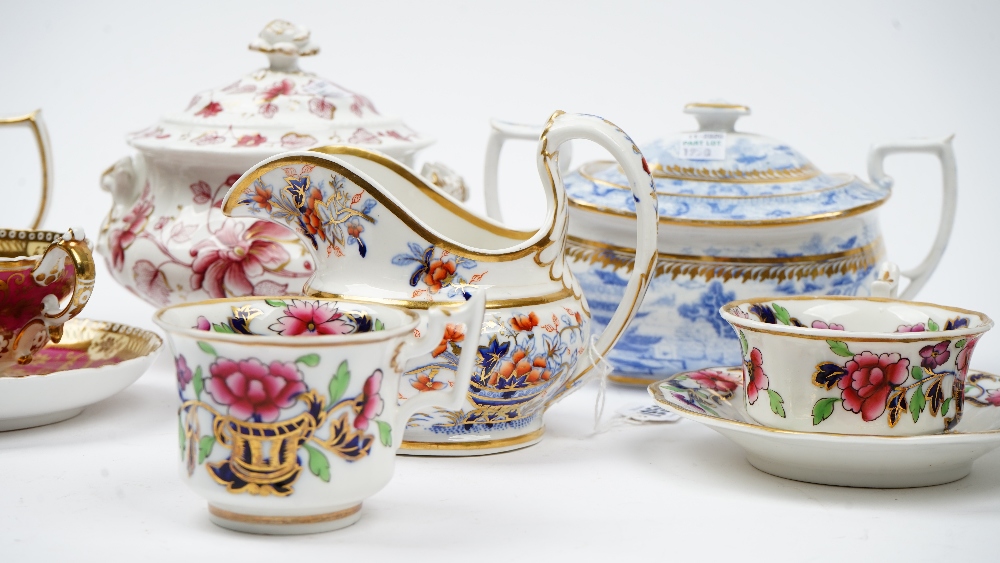 A group of Ridgway porcelain teawares, circa 1825-1850, comprising; a cream jug, 12cm. - Image 3 of 6