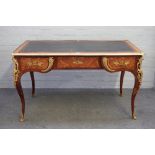 A Louis XV style gilt metal mounted kingwood bureau plat,