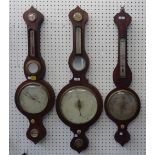 A group of three 19th century rosewood wall barometers including one by Stafford, the longest,