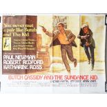 Film poster, Butch Cassidy and the Sundance Kid, printed in great Britain, folded and creased,