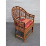 A Regency bamboo tub back armchair, 54cm wide x 82cm high.