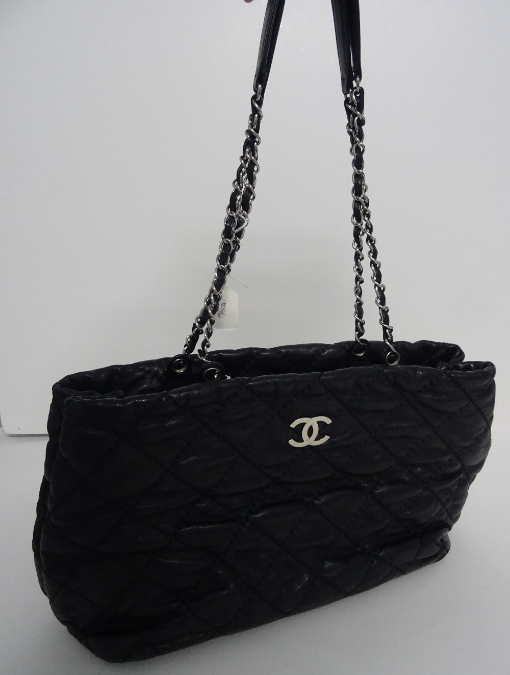 A Chanel black quilted leather tote bag, circa 2012-2013, with silver-tone hardware, - Image 5 of 13