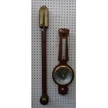 A 19th century rosewood stick barometer by Evans, 89cm high,