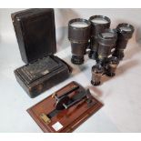 Collectables including a group of three early 20th century binoculars and a quantity of early 20th