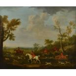 Attributed to John Nost Sartorius (British, 1759-1828), Huntsman and hounds, oil on canvas,