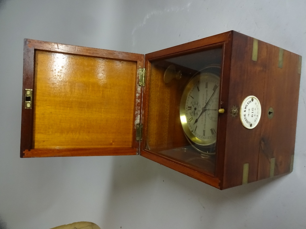 A brass-bound mahogany two-day marine chronometer Signed Christie & Wilson, Glasgow, - Image 11 of 13