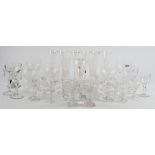 A group of drinking glasses, 20th century,