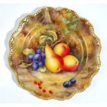 A Royal Worcester plate, circa 1937, painted by H.