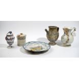 A group of Continental tinglazed earthenwares, various dates,