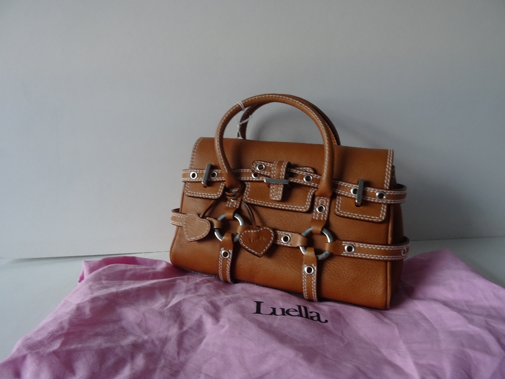 A Luella 'Giselle' tan leather handbag, with twin leather loop handles and strap decoration,