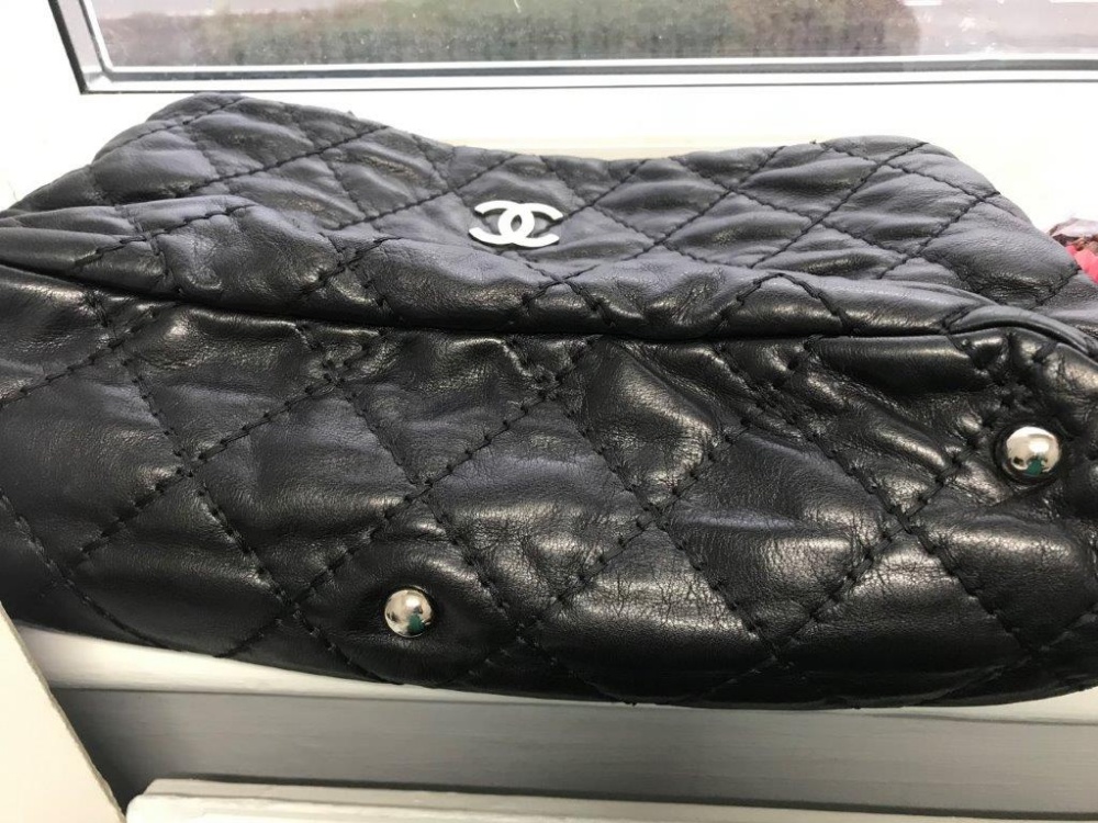 A Chanel black quilted leather tote bag, circa 2012-2013, with silver-tone hardware, - Image 12 of 13