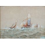 E Adams (British, late 19th/early 20th Century), Off Boulogne; Off Yarmouth, a pair,