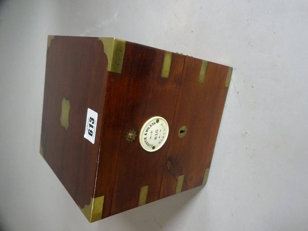 A brass-bound mahogany two-day marine chronometer Signed Christie & Wilson, Glasgow, - Image 6 of 13