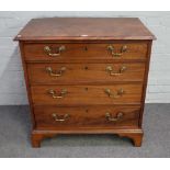 A George III mahogany chest, the four long graduated drawers on bracket feet, 82cm wide x 83cm high.