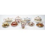 A group of Ridgway porcelain teawares, circa 1825-1850, comprising; a cream jug, 12cm.