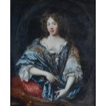 Attributed to Pierre Mignard (Troyes 1612-1695 Paris), Portrait of a lady wearing a blue dress,