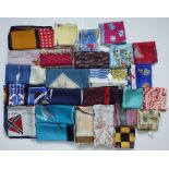 A collection of aviation and nautical themed silk scarves;