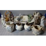 Ceramics, including a pair of Mason's blue and white vases, 13cm high,