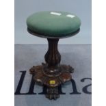 A Victorian rosewood piano stool on reeded column and claw feet 32 dia x 43cm high and a Louis XVI