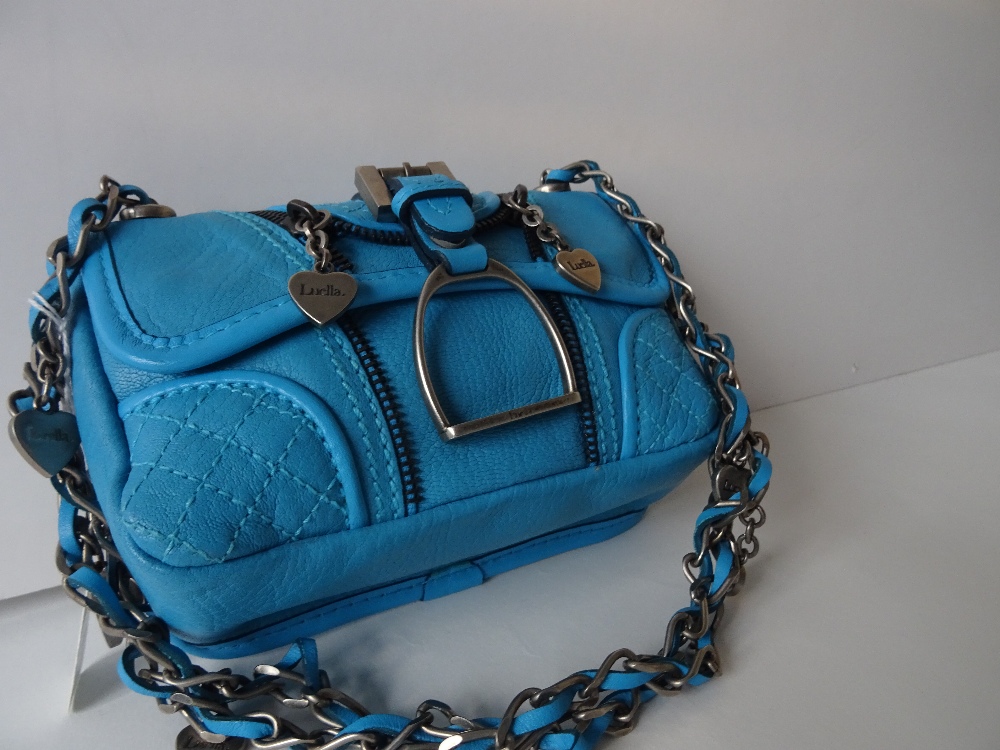 A Luella blue leather saddle bag, - Bild 11 aus 14
