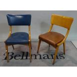 A matched set of five mid-20th century beech bar back dining chairs, 44cm wide x 77cm high, (5).