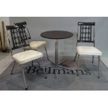 A set of four modern chrome dining chairs, 40cm wide x 9cm high,