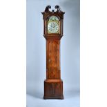 A George III mahogany and brass line-inlaid Longcase clock By Joshua Harrocks,