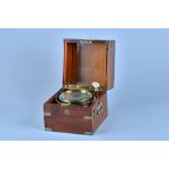A brass-bound mahogany two-day marine chronometer Signed Christie & Wilson, Glasgow,