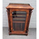 A Victorian burr walnut boxwood strung and foliate inlaid music cabinet,