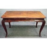 A George II and later walnut centre table,