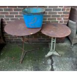 An early 20th century circular wrought iron garden table,