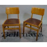 A set of six mid-20th century stained beech bar back dining chairs, 44cm wide x 74cm high, (6).