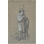 English School, late 18th/early 19th Century, A shepherd holding a staff,