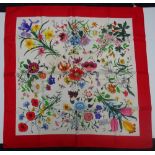 A Gucci 'Flora Spighe' silk scarf designed by Vittorio Accornero for Gucci,