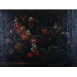 Flemish School, 18th Century, Flowerpiece, oil on canvas,