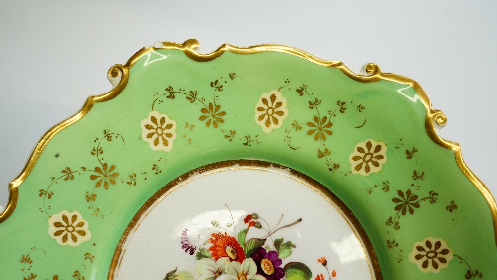 An English porcelain part dessert service, possibly Minton or Ridgway, circa 1840's, - Image 7 of 9