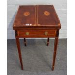 A George III inlaid mahogany double fold-out games table,