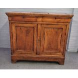 A large French 19th century walnut buffet/side cabinet with a pair of drawers over panelled