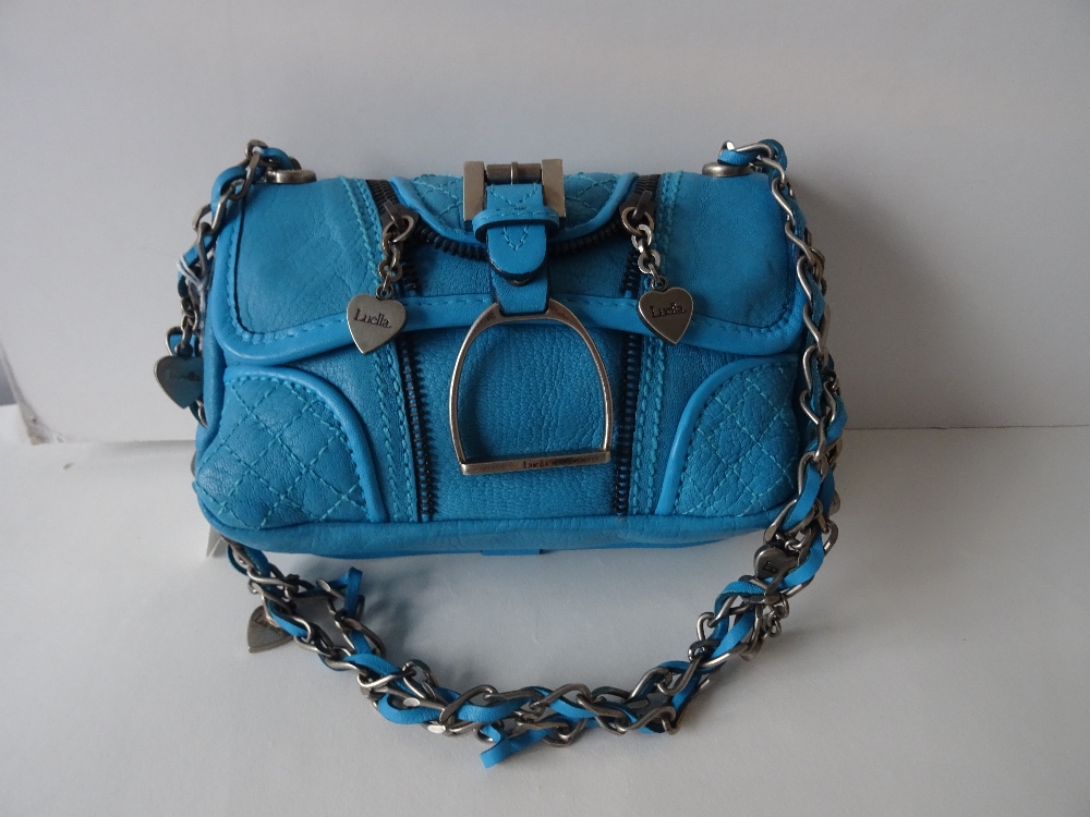 A Luella blue leather saddle bag, - Bild 10 aus 14