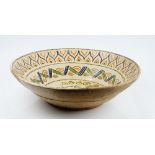 A large Continental pottery bowl, possibly Iberian, 19th/20th century,