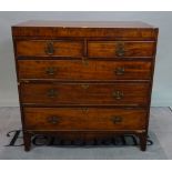 A 19th century mahogany chest of two short and three long graduated drawers, 97cm wide x 98cm high.