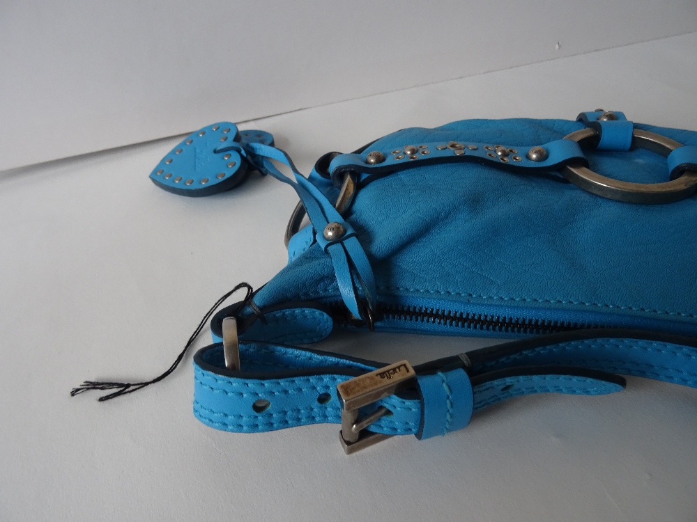 A Luella blue leather saddle bag, - Bild 6 aus 14