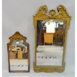 A George III style gilt framed wall mirror, 48cm wide x 94cm high,