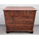 A George III mahogany chest, originally the upper part of a tallboy chest,