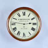 A Victorian mahogany circular Dial timepiece The 12in. dial inscribed W.