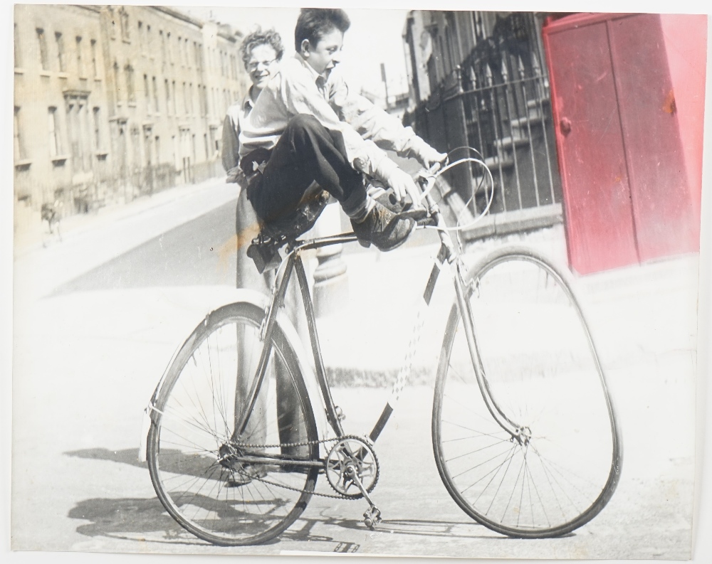 Nigel Henderson (British, 1917-1985), Stressed Photograph of Boys on Bike,