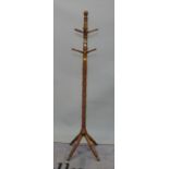 A 20th century turned oak hat and coat stand, 172cm high.
