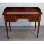 An Edwardian inlaid mahogany writing desk,