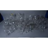 A large quantity of mostly early 20th century drinking glasses, (qty).